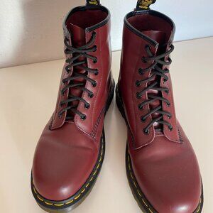 Doc Marten 1460 Smooth Leather Lace Up Boots - Cherry Red Mens US10